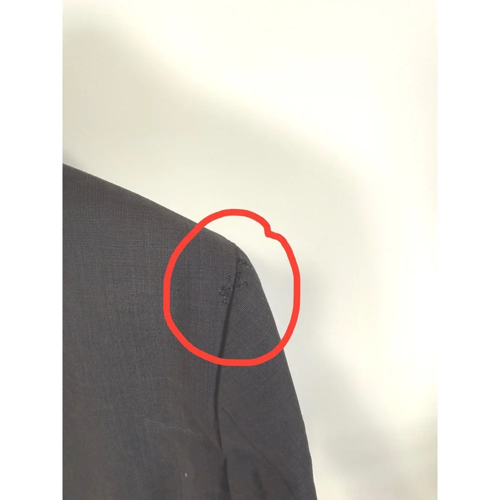 HUGO BOSS Blazer Men's 38R Wool Classic Fit Suit Jacket Gray‎ **FLAW**